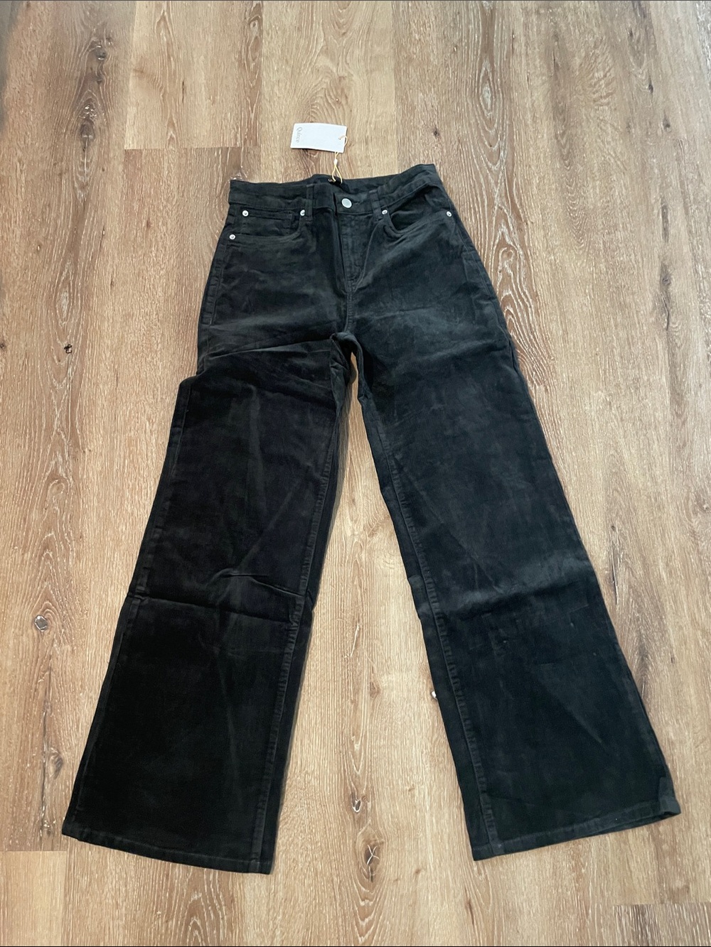 Women's High-Rise corduroy Wide-Leg Jeans - Black